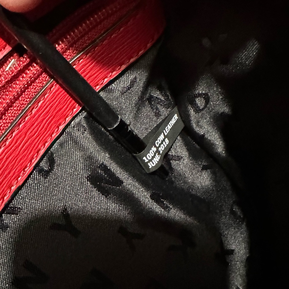 DKNY Red Leather Tote Bag - Picture 12 of 13
